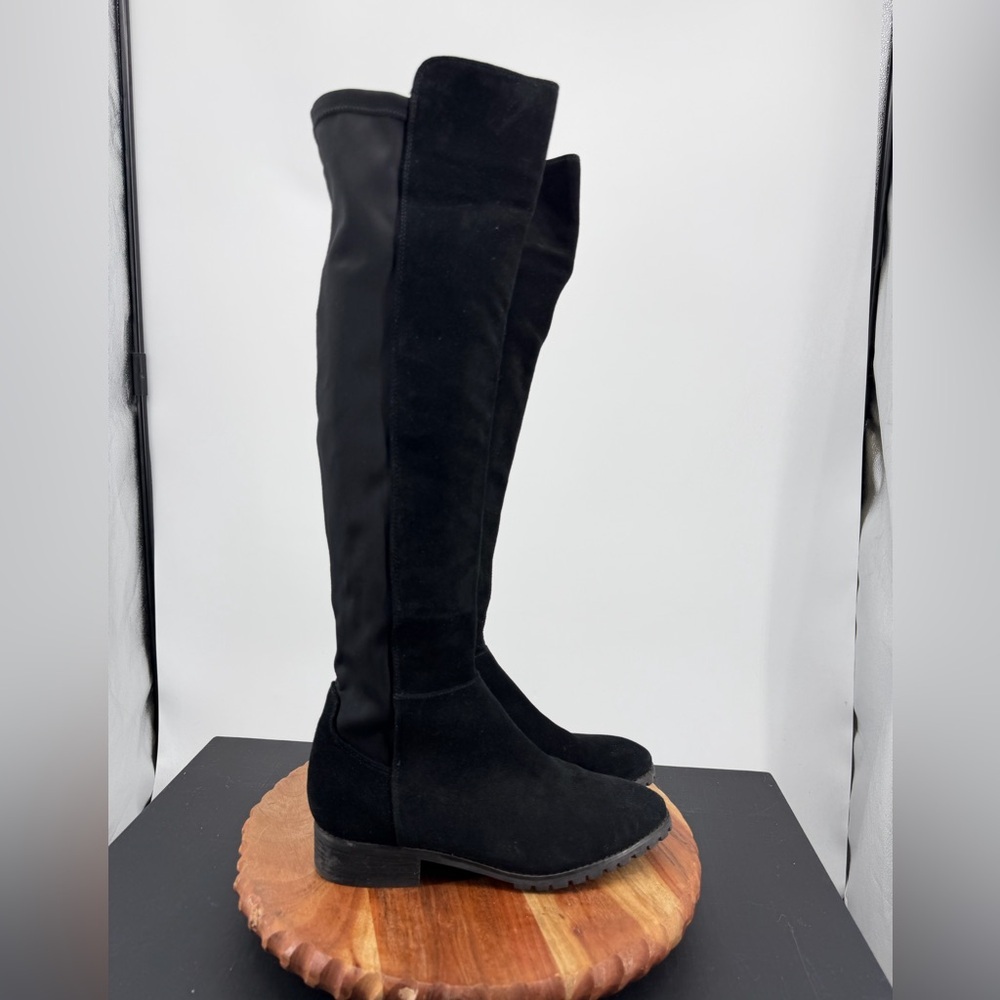 Blondo Sierra Waterproof Knee High Boot Black Suede Fabric B6718 015 Women's 8.5